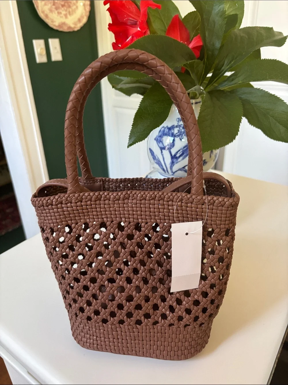 LOFT Brown Woven Tote - Picture 2 of 5